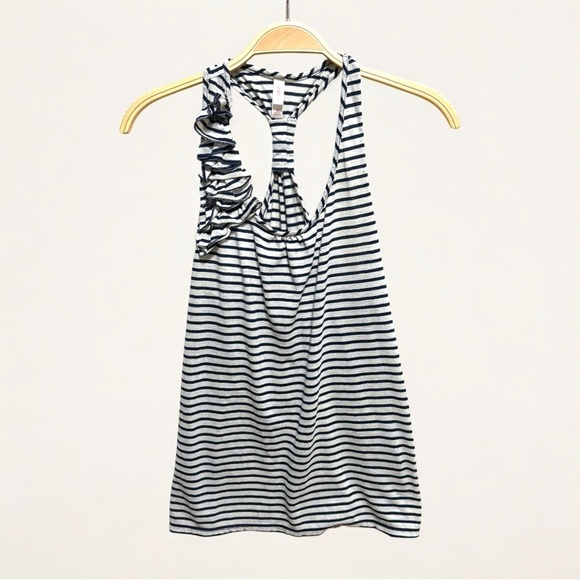 Striped Racerback Top with Ruffle Detail - Picture 5 of 10